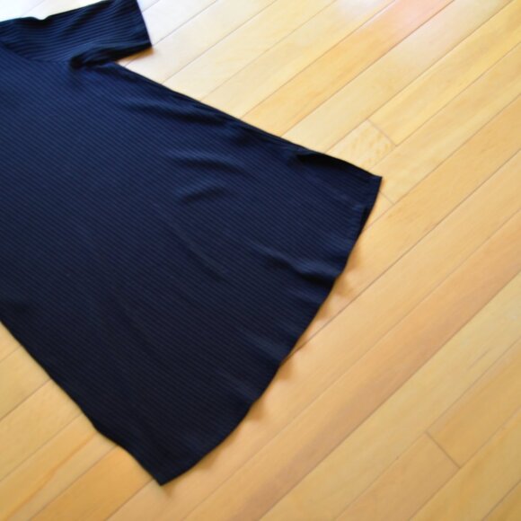 EILEEN FISHER Textured Stretch Rib Round Neck Tunic Black Size M - Picture 6 of 11
